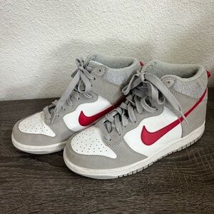 Nike Kids High-Top Sneakers - Red and Gray